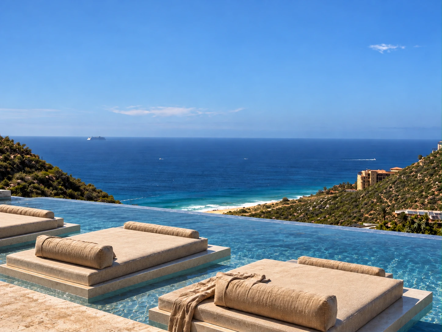 Casa Maresia — infinity pool and floating daybeds, concept preview