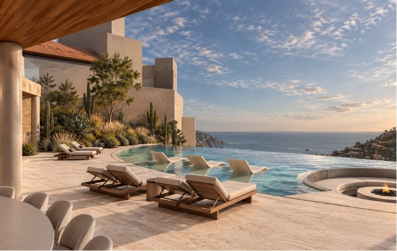 Casa Nua pool terrace rendering