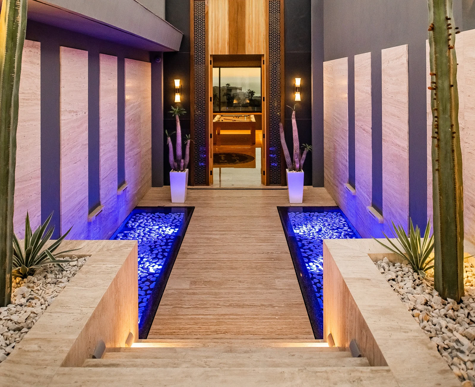 Illuminated entrance walkway