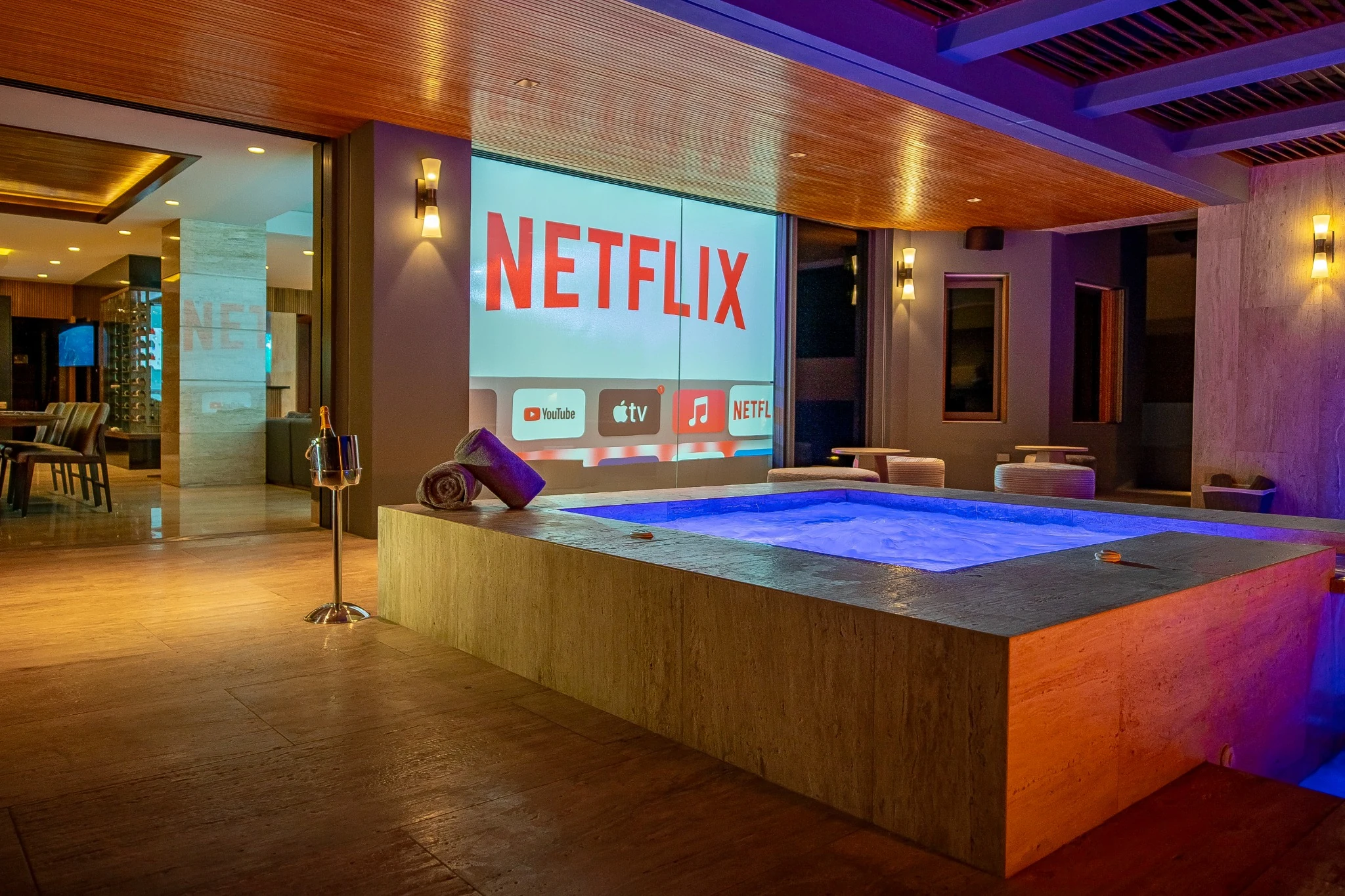 Pool table and entertainment lounge