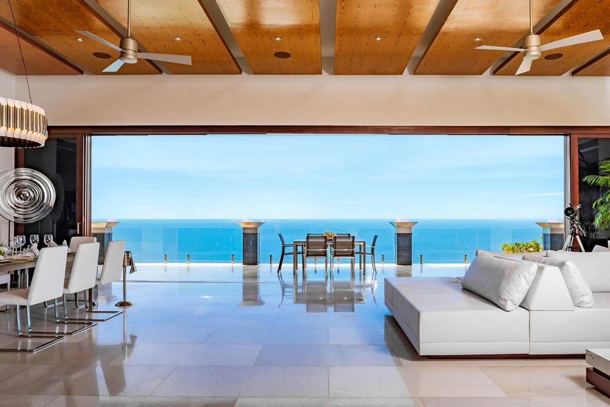 Open living area with ocean views
