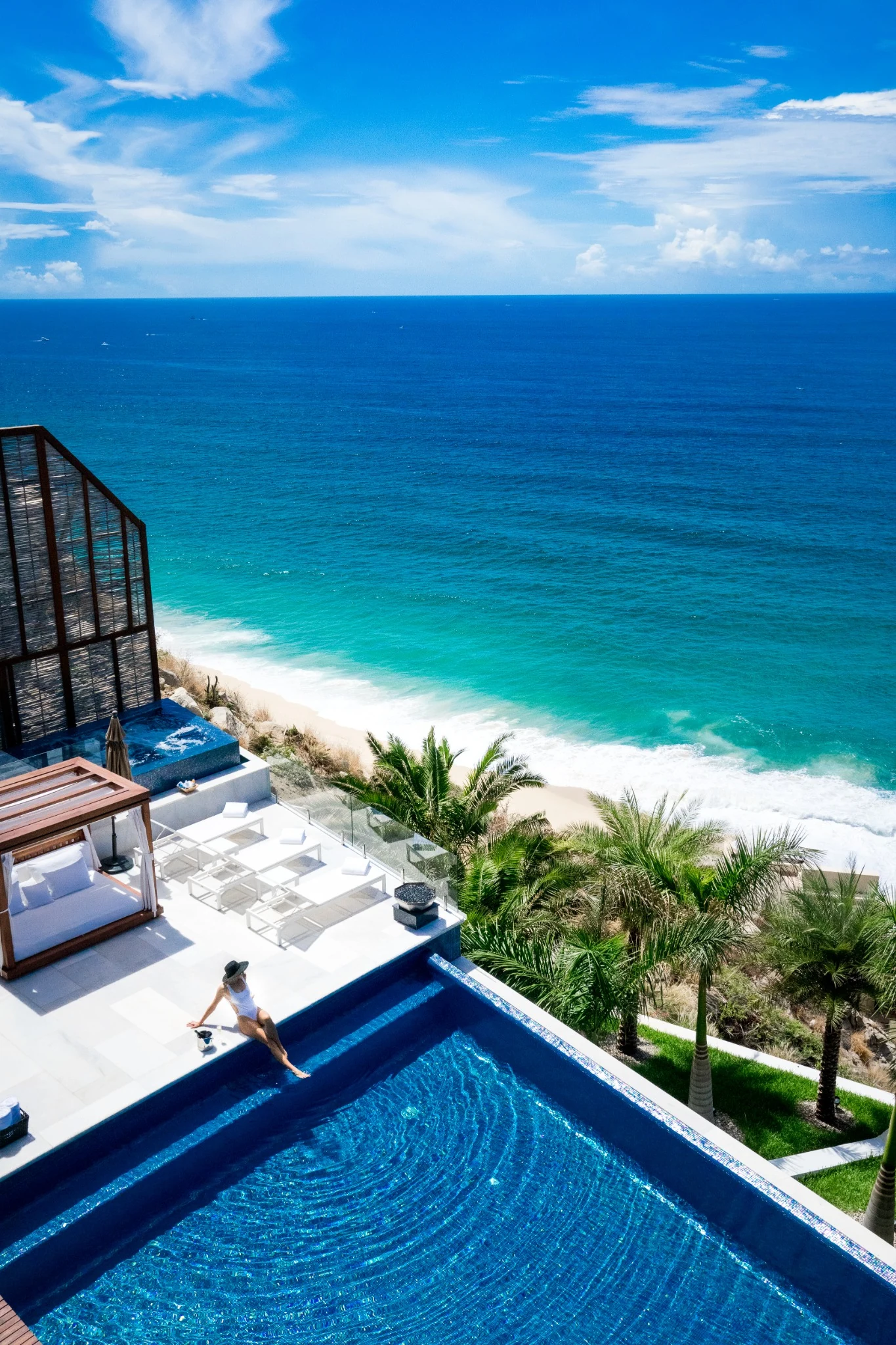 Coastal outlook above the pool and beach