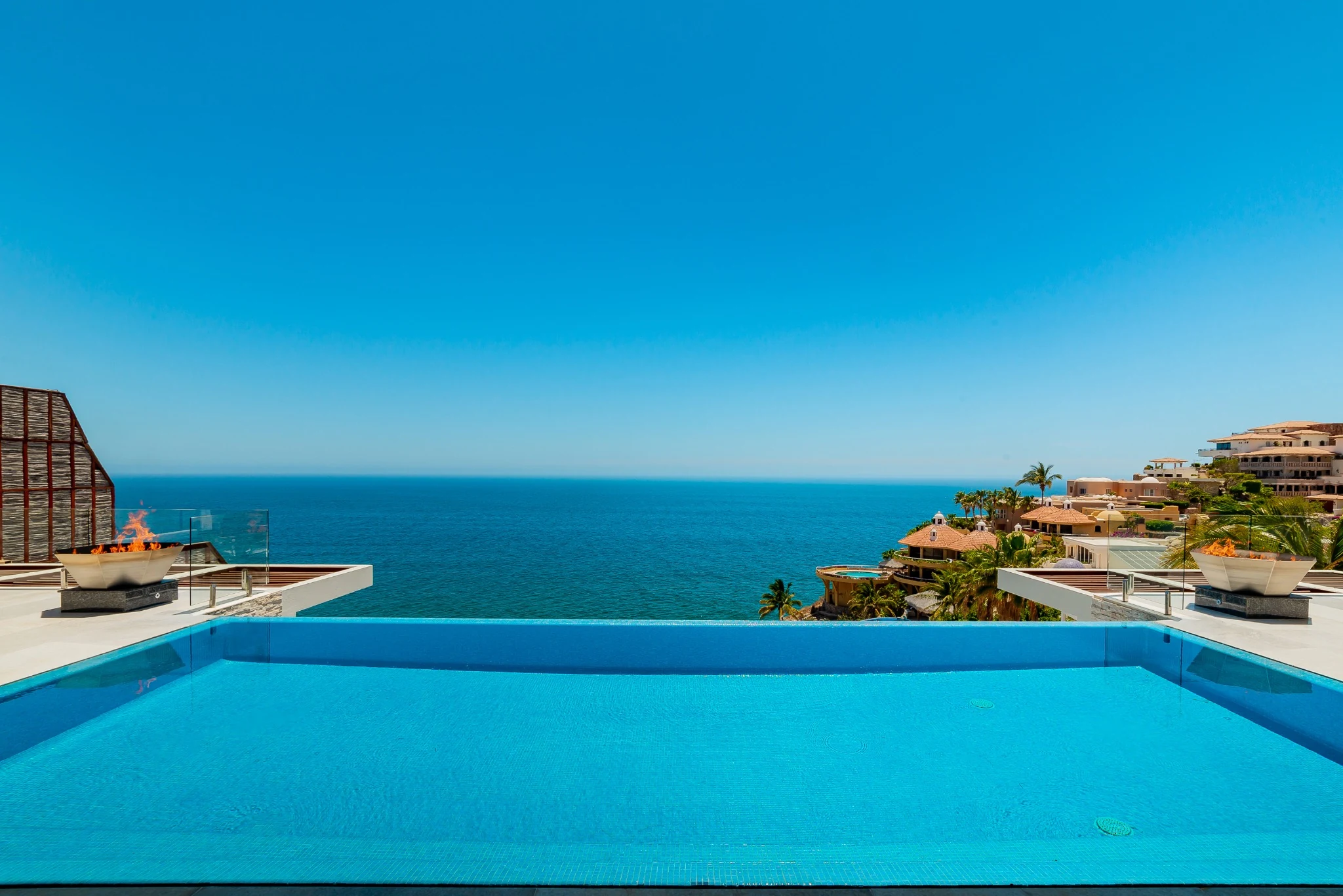 Infinity pool opening toward the Pacific
