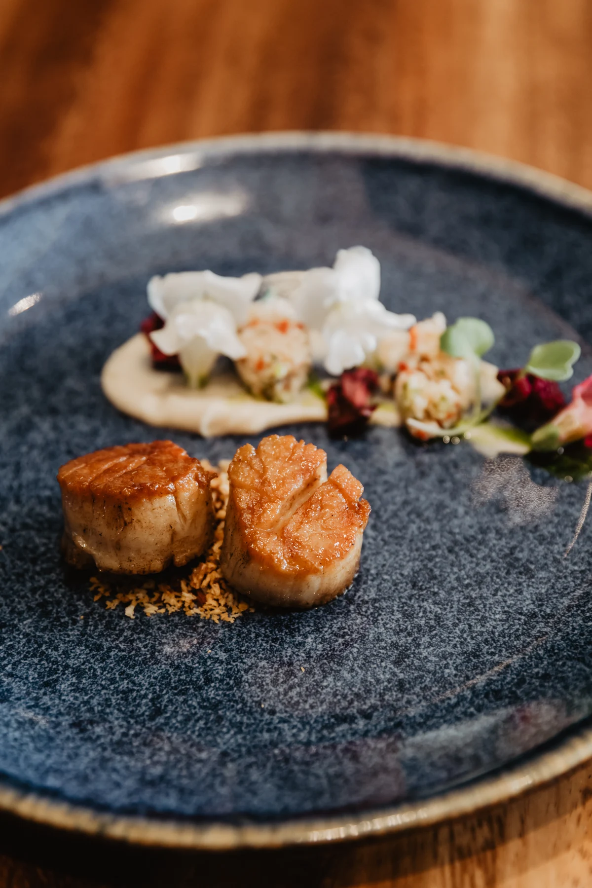 A carefully plated dish prepared for private dining